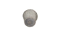 Household Essentials Wicker Waste Basket, Willow Weave Painted Includes Plastic Liner