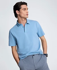 Kenneth Cole Men's Cotton-Blend Seersucker Knit Polo Shirt