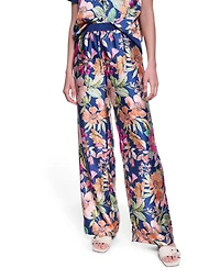 Karl Lagerfeld Paris Women's Soft Floral Print Pull-On Pants