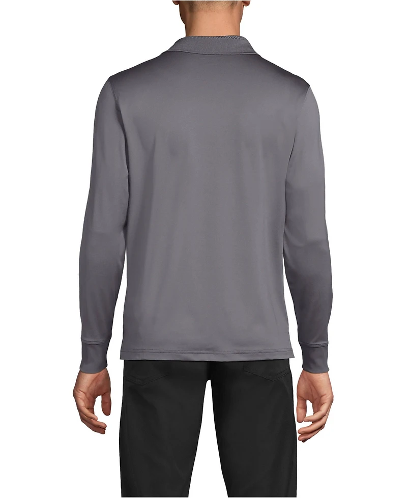 Lands' End School Uniform Men's Long Sleeve Rapid Dry Polo Shirt