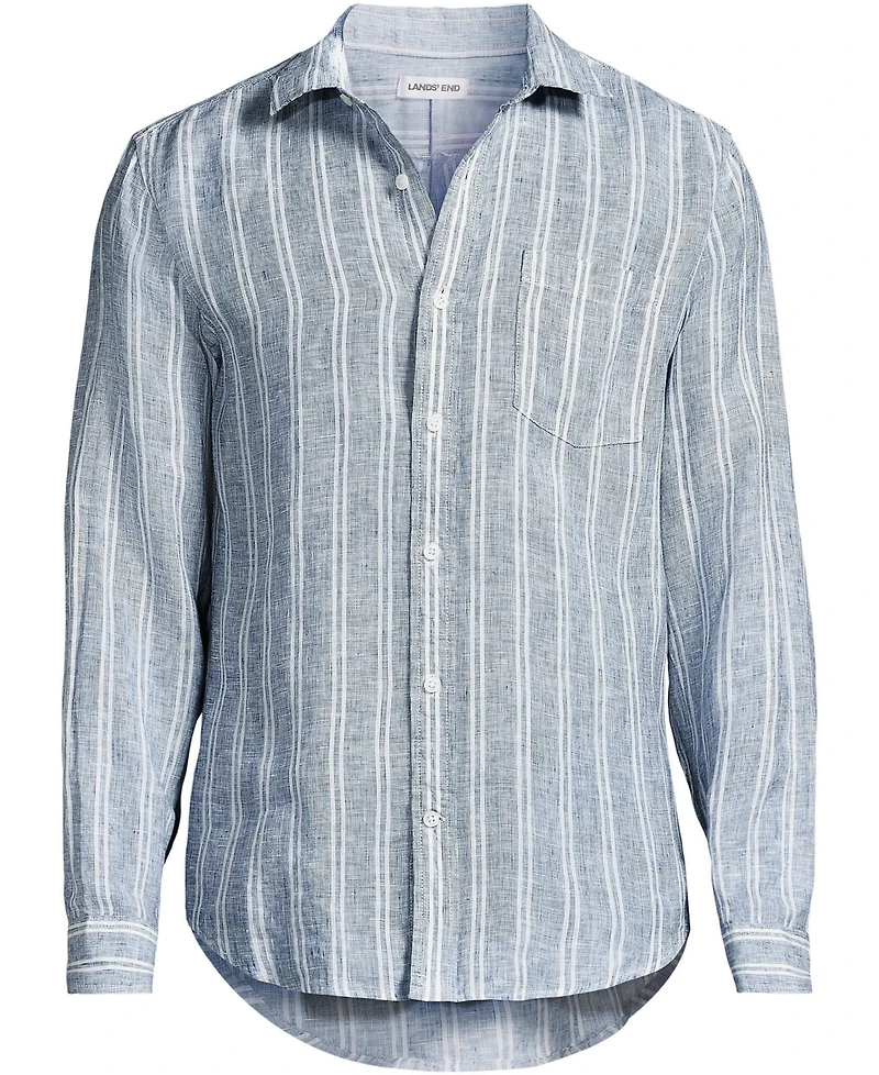 Lands' End Big & Tall Long Sleeve Linen Shirt