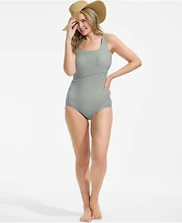 Lands' End Women's Plus Long Chlorine Resistant Soft Cup Tugless Sporty One Piece Swimsuit