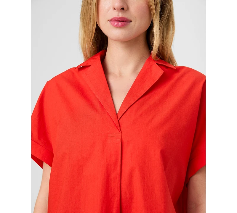 French Connection Women's Poplin Collared Top