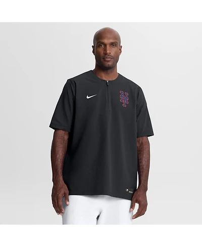 Nike Men's Black New York Mets Authentic Collection Dri-fit Quarter-Zip Windshirt