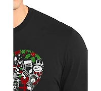 La Pop Art Men's Christmas Themed Heart Word Long-Sleeve T-Shirt