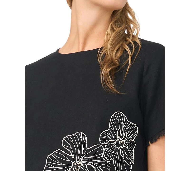 Vince Camuto Women's Short-Sleeve Crewneck Top
