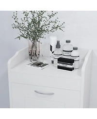 Bathroom Hamper Wood Laundry Tilt Out Basket Storage Bench Furniture cabinet