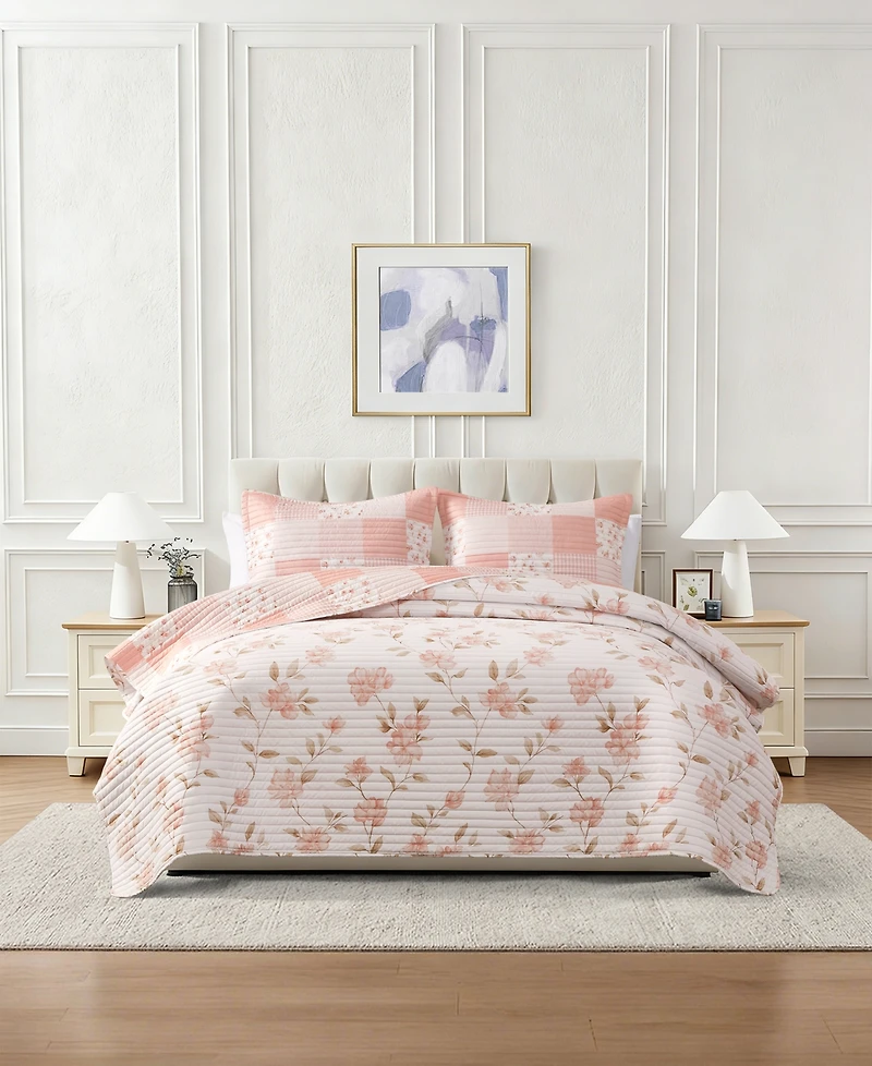 Chelsea Loft Pinsonic Patchwork Reversible 3-Pc. Quilt Set