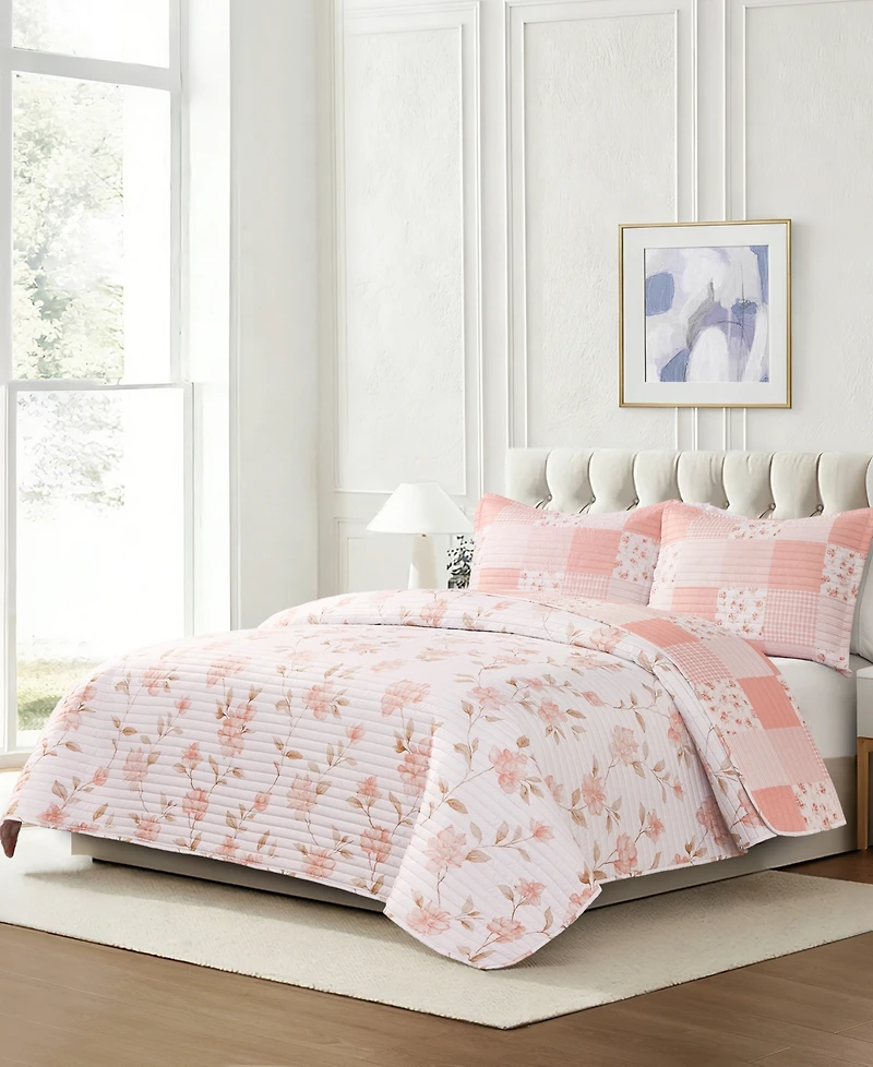 Chelsea Loft Pinsonic Patchwork Reversible 3-Pc. Quilt Set, King