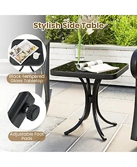 Sugift 3 Piece Patio Rocking Bistro Set with Smooth Rocking Motion Outdoor Rocker Chairs