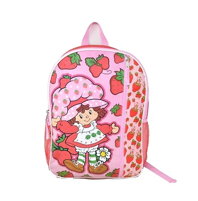 Upd Strawberry Short 16" Pink Nylon School Backpack 16" Bookbag for Girls, with a Large front Pocket