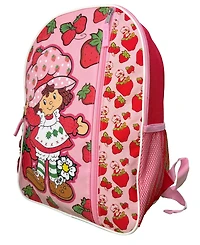 Upd Strawberry Short 16" Pink Nylon School Backpack 16" Bookbag for Girls, with a Large front Pocket
