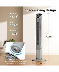Antarctic Star 42-Inch Quiet Oscillating Tower Fan with Remote and Washable Grille