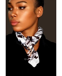 Dai Moda Etc Print Versa Scarf with logo hardware