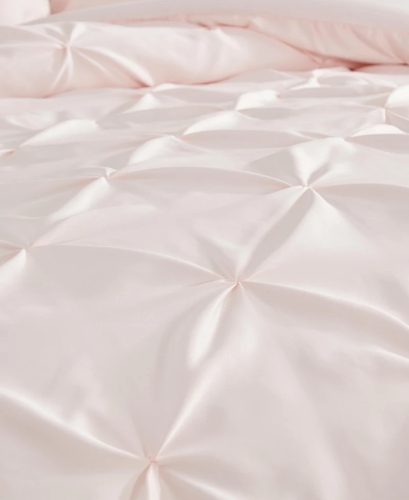Laura Ashley Pintuck Solid Satin 3-Pc. Comforter Set