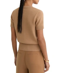 Reiss Women's V-Neck Short-Sleeve Cardigan Sweater