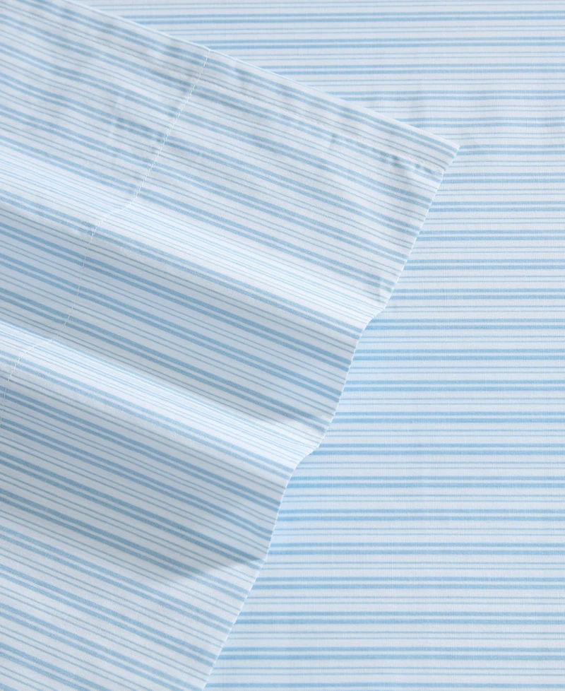 Laura Ashley Bedford Skinny Stripe Cotton Percale 3-Pc. Sheet Set, Twin Xl