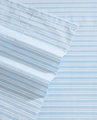 Laura Ashley Bedford Skinny Stripe Cotton Percale 3-Pc. Sheet Set, Twin Xl