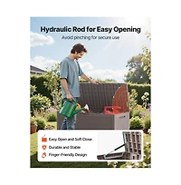 Sugift Outdoor Storage Box 100 Gallon Resin Deck Box Backyard Outside Toy and Towel Storage