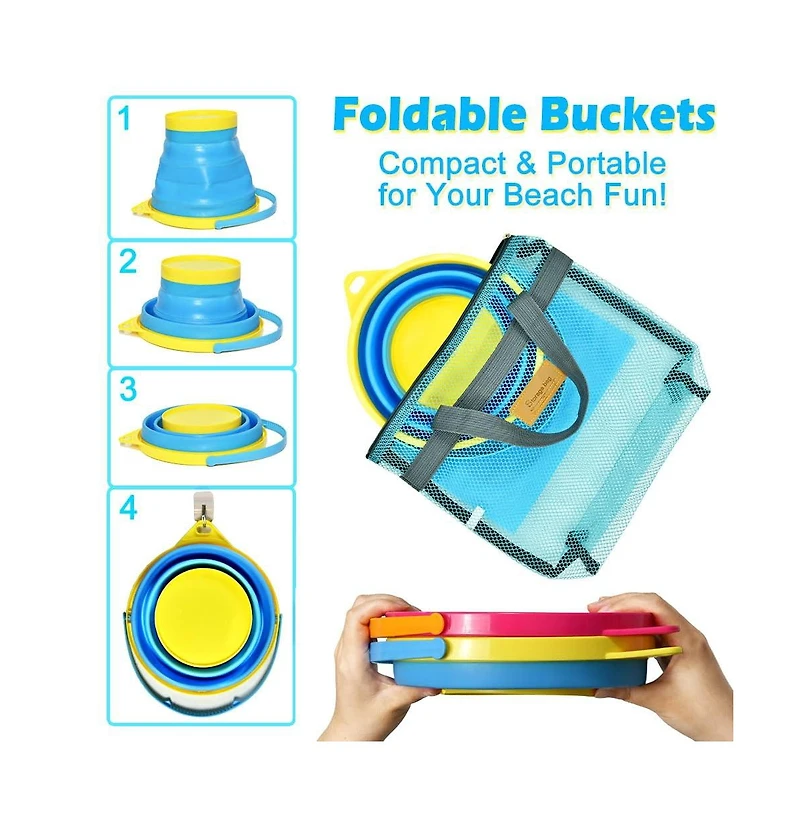 Gnuadz Collapsible Beach Sand Toys Set With Mesh Bag