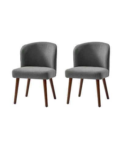 Hulala Home Davia Mid-Century Modern Upholstered Dining Chair with Solid Wood Leg