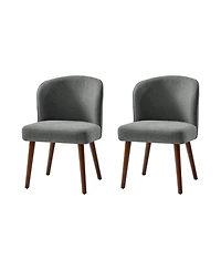 Hulala Home Davia Mid-Century Modern Upholstered Dining Chair with Solid Wood Leg