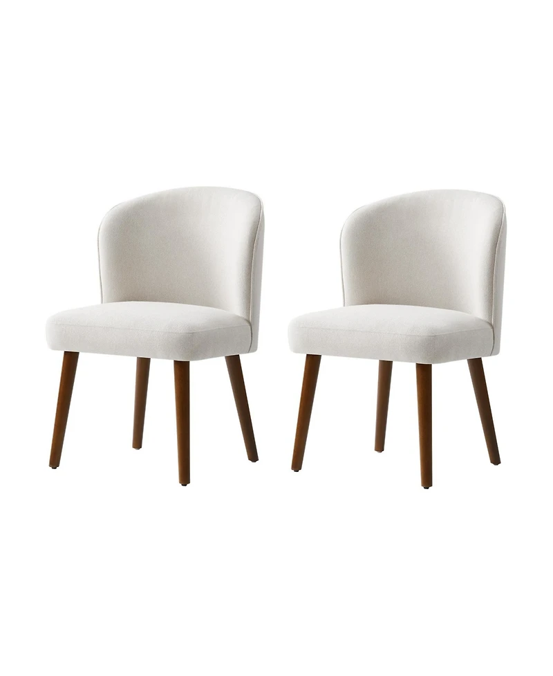 Hulala Home Davia Mid-Century Modern Upholstered Dining Chair with Solid Wood Leg