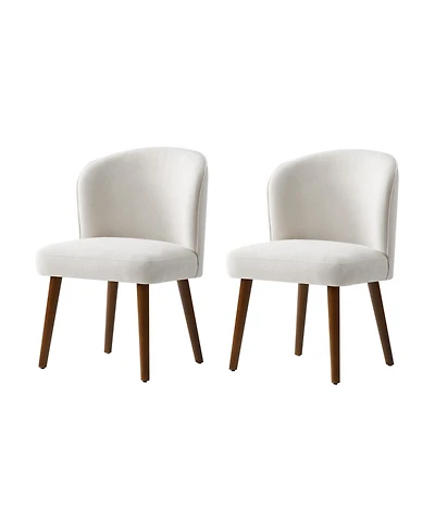 Hulala Home Davia Mid-Century Modern Upholstered Dining Chair with Solid Wood Leg