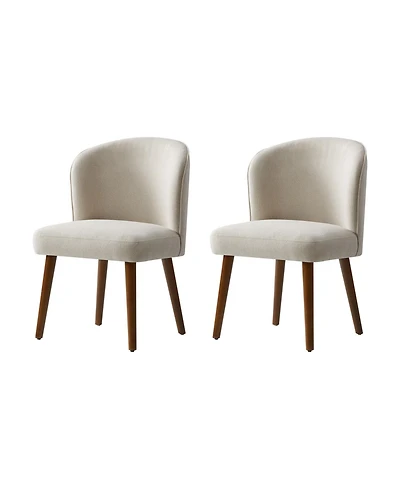 Hulala Home Davia Mid-Century Modern Upholstered Dining Chair with Solid Wood Leg