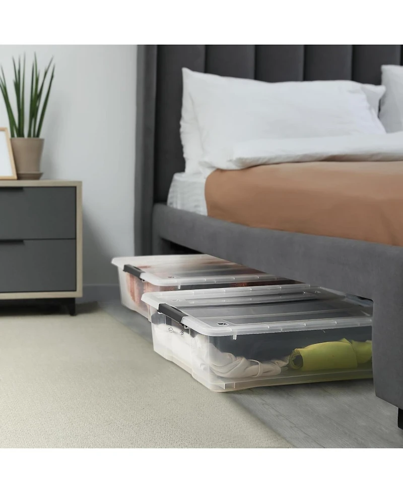 Sorbus Clear Plastic 40qt Underbed Storage Containers with Wheels