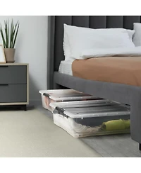 Sorbus Clear Plastic 40qt Underbed Storage Containers with Wheels