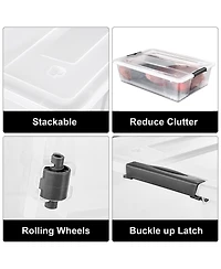 Sorbus Clear Plastic 40qt Underbed Storage Containers with Wheels