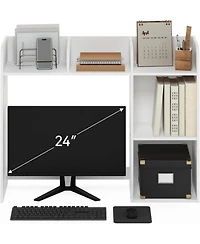 Mega Casa Classic Desk Shelf, 5-Shelf Desktop Hutch, Book Shelf, 3-Tier Desk Organzier, for Office Supplies, Office Desk Accessories, for Home Office