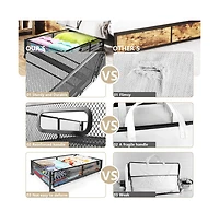 Underbed Rolling Storage Drawer with Metal Mesh Frame and Wheels, 2 Packs