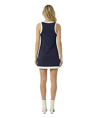 Modenaire Women's Sleeveless Knit Contrast-Trim Mini Dress with Front Pockets