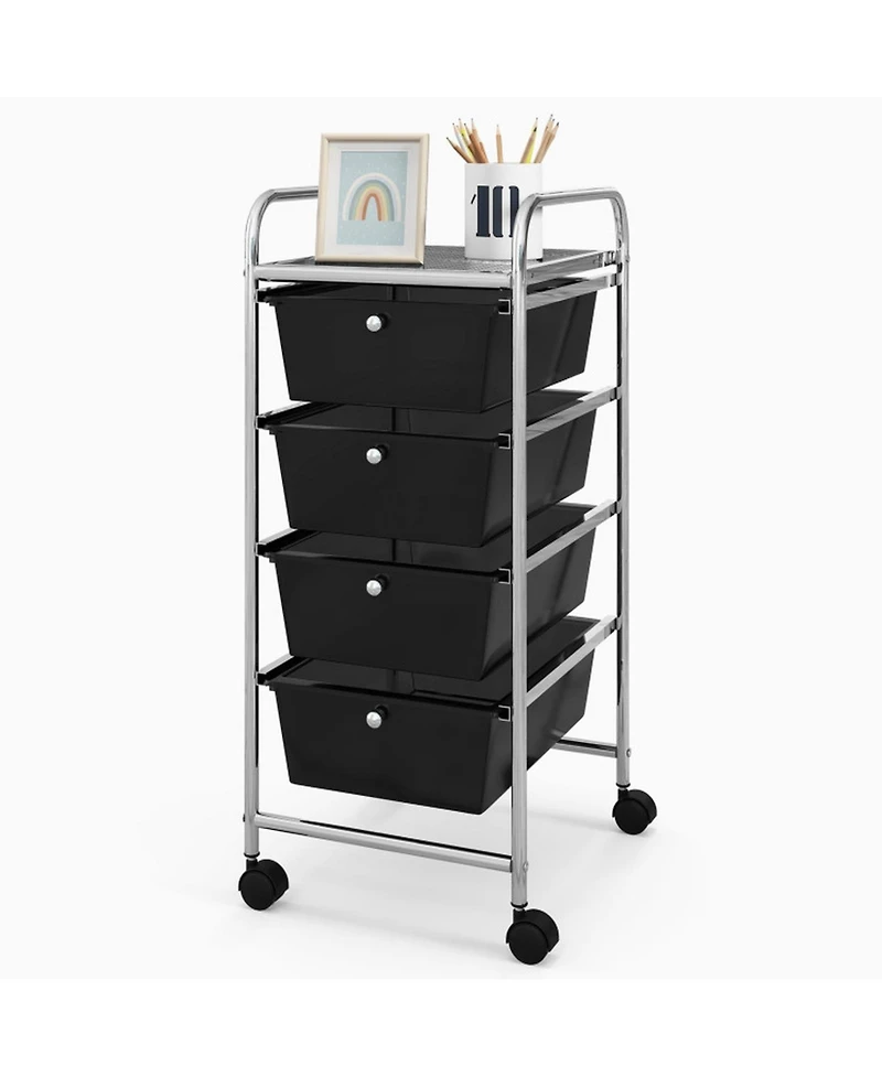 Gouun Metal Frame Compact Rolling Drawer Cart for Home Organization