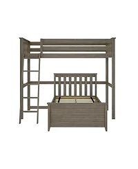 Max & Lily Solid Wood L-Shaped Bunk Bed Twin over for Kids