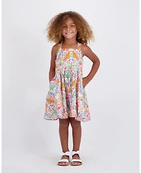Andy & Evan Toddler Girls Cheetah Textured Poplin Dress