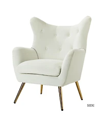 Hulala Home Avianna Wide Tufted Velvet Wingback Chair