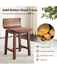Slickblue Set of 2 Swivel Dining Chairs with Low Backrest and Ergonomic Curved Seat