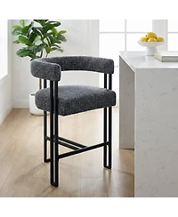 Maison Boucle 24" Upholstered Counter Height Stools Set of 6, Kitchen Counter