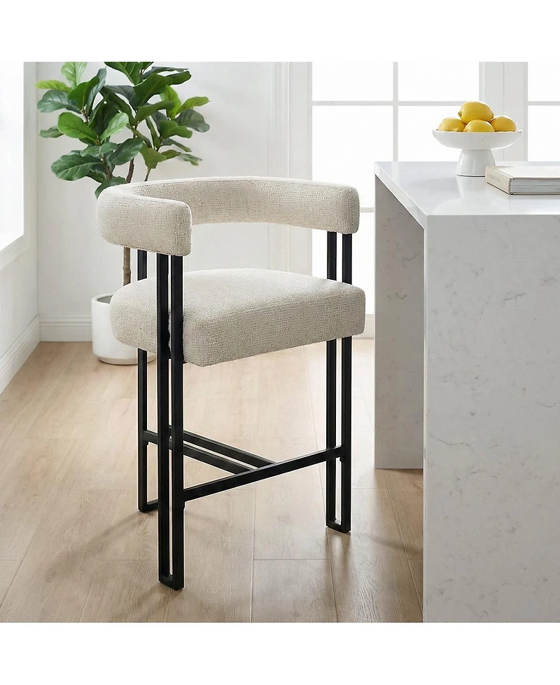 Maison Boucle 24" Upholstered Counter Height Stools Set of 6, Kitchen