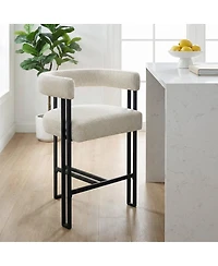 Maison Boucle 24" Upholstered Counter Height Stools Set of 6, Kitchen