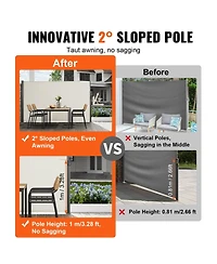 Sugift Retractable Side Awning 71in x 118in Outdoor Privacy Screen