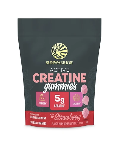 Sunwarrior Active Creatine Gummies Strawberry 5g Creatine 90 Count