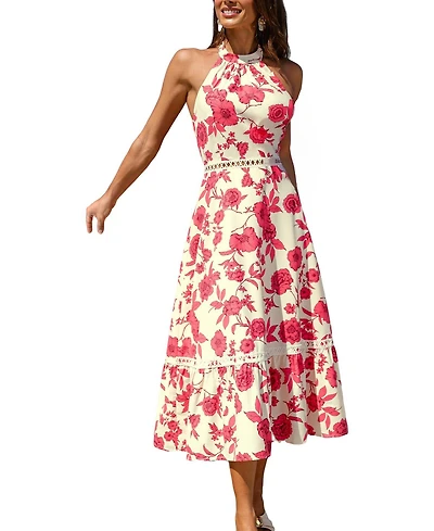 Cupshe Women's Halter Neck Pull-On Occasion Dress, Unlined