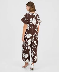 Anne Klein Flutter Sleeve Top Wide Leg Pants