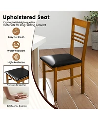 Slickblue Rubberwood Dining Chair Set of 2 for Home Kitchen and Room