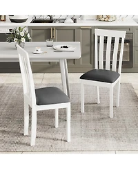 Slickblue Wooden Kitchen Dining Chairs Set of 2 with Upholstered Seat