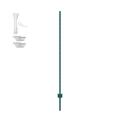 Sugift 6 feet U-Channel Fence Post 6 Pack Heavy Duty Steel Stakes